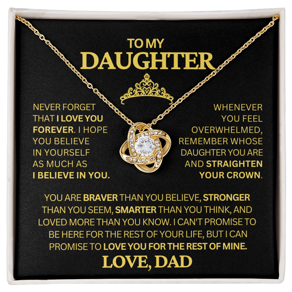 To My Daughter | Never Forget | Love Knot Necklace