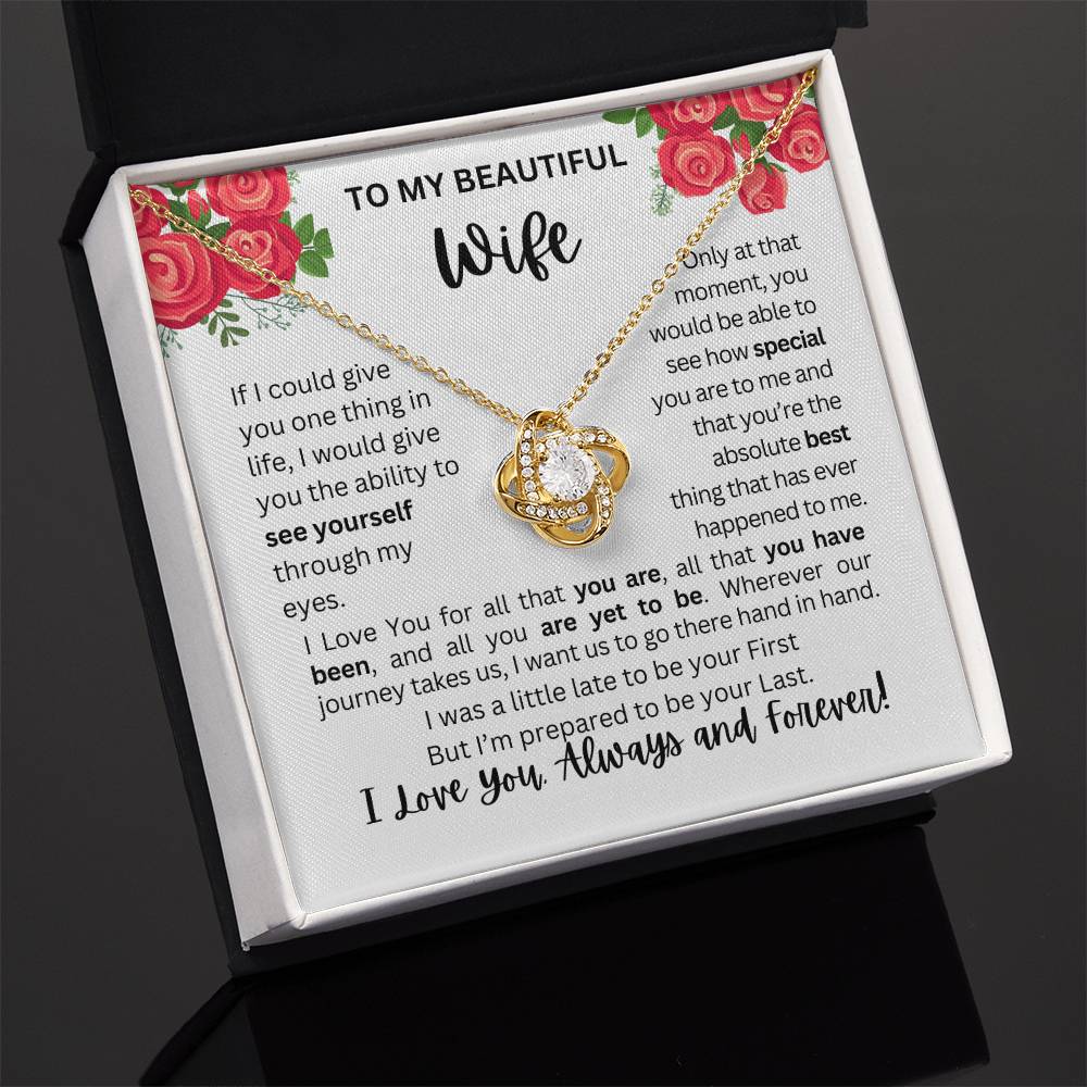 To My Wife | See Through My Eyes - Love Knot Necklace