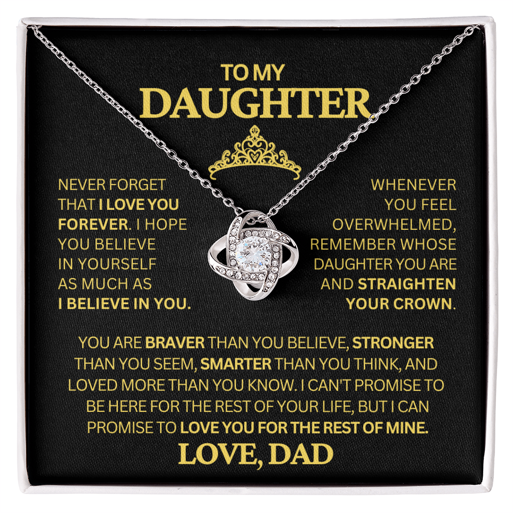 To My Daughter | Never Forget | Love Knot Necklace