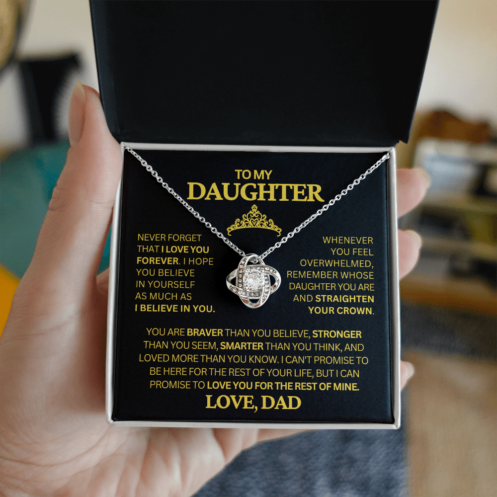 To My Daughter | Never Forget | Love Knot Necklace