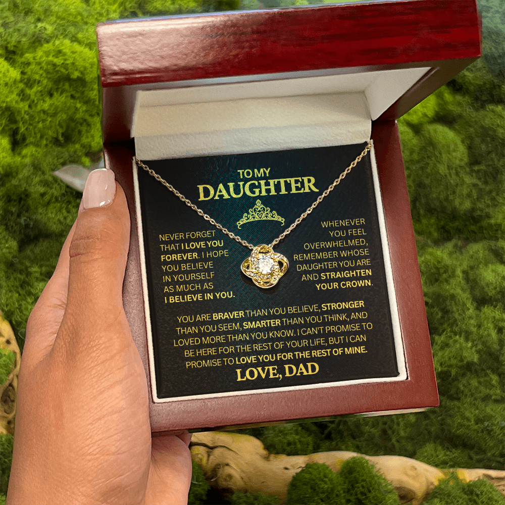 To My Daughter | Never Forget | Love Knot Necklace