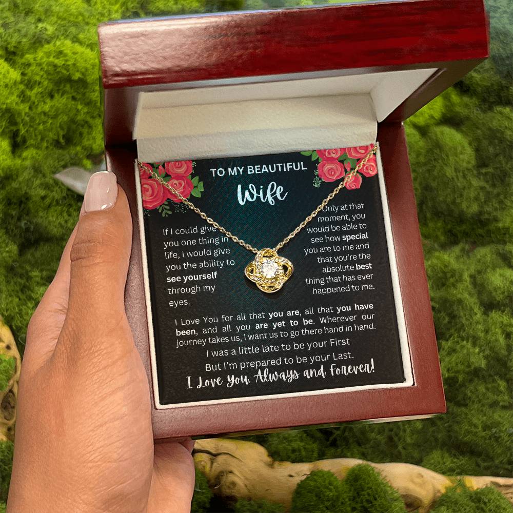 To My Wife | See Through My Eyes - Love Knot Necklace