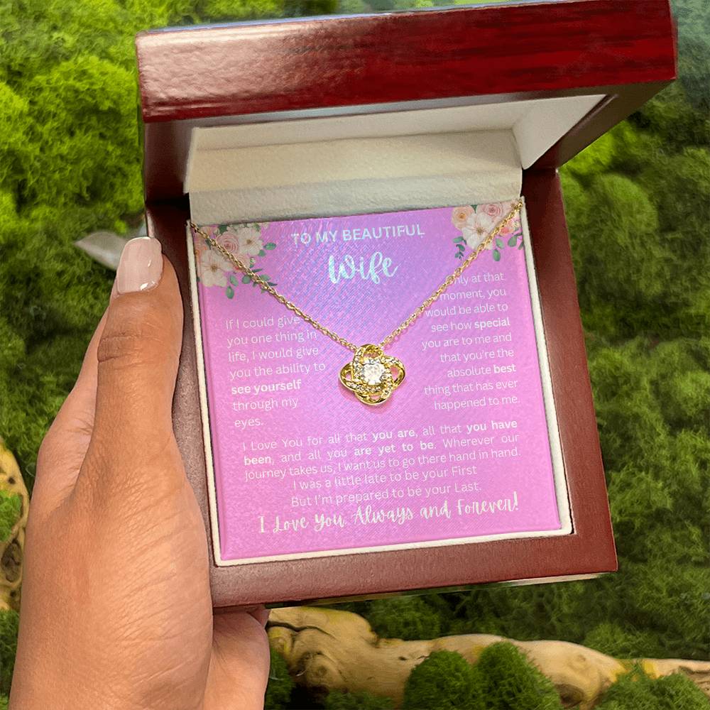 To My Wife | See Through My Eyes - Love Knot Necklace
