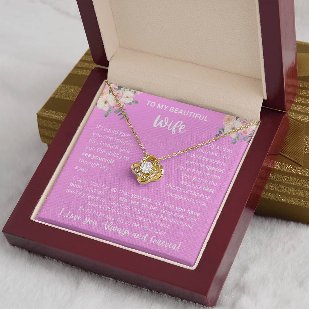 To My Wife | See Through My Eyes - Love Knot Necklace