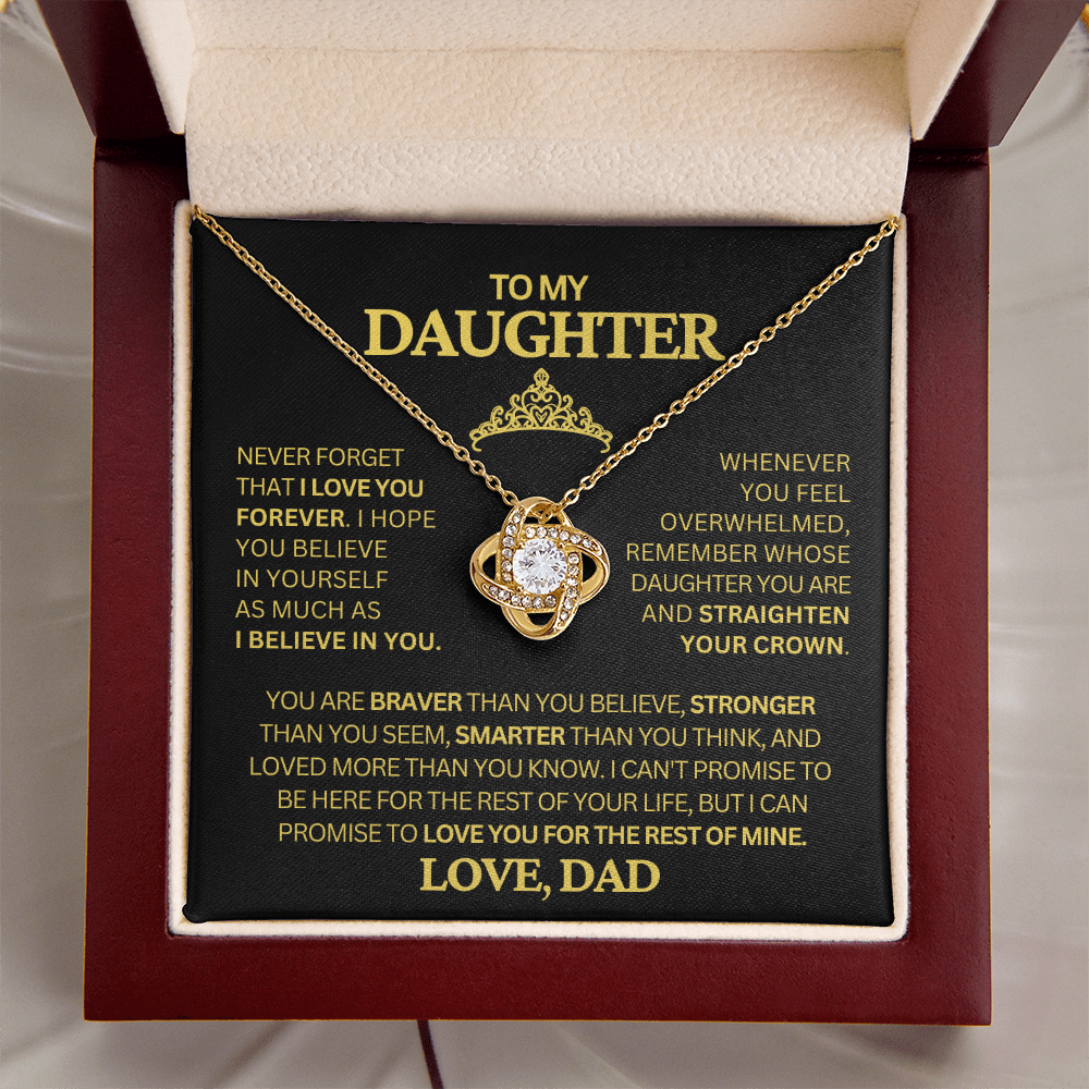 To My Daughter | Never Forget | Love Knot Necklace
