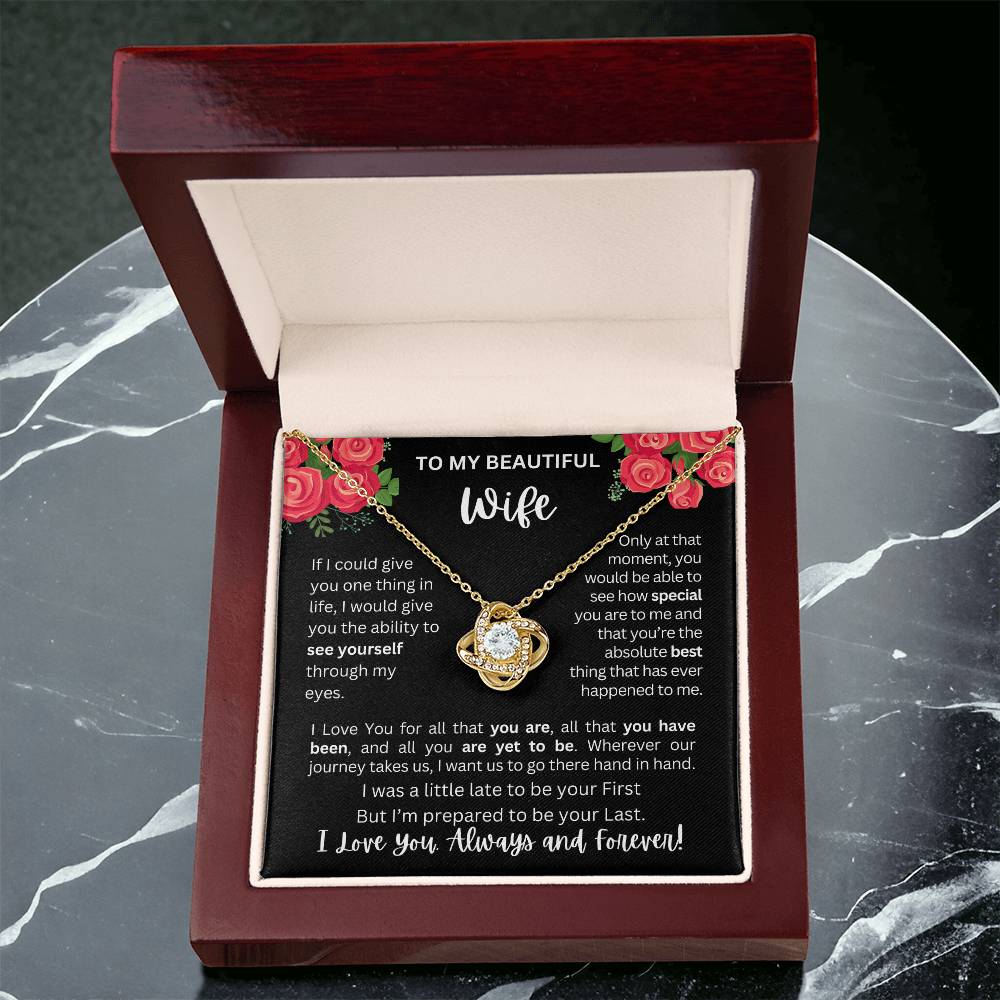 To My Wife | See Through My Eyes - Love Knot Necklace