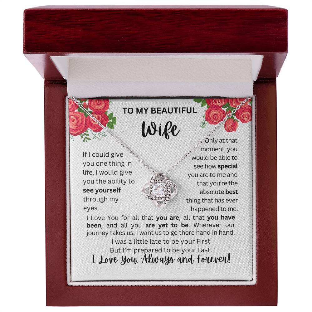 To My Wife | See Through My Eyes - Love Knot Necklace