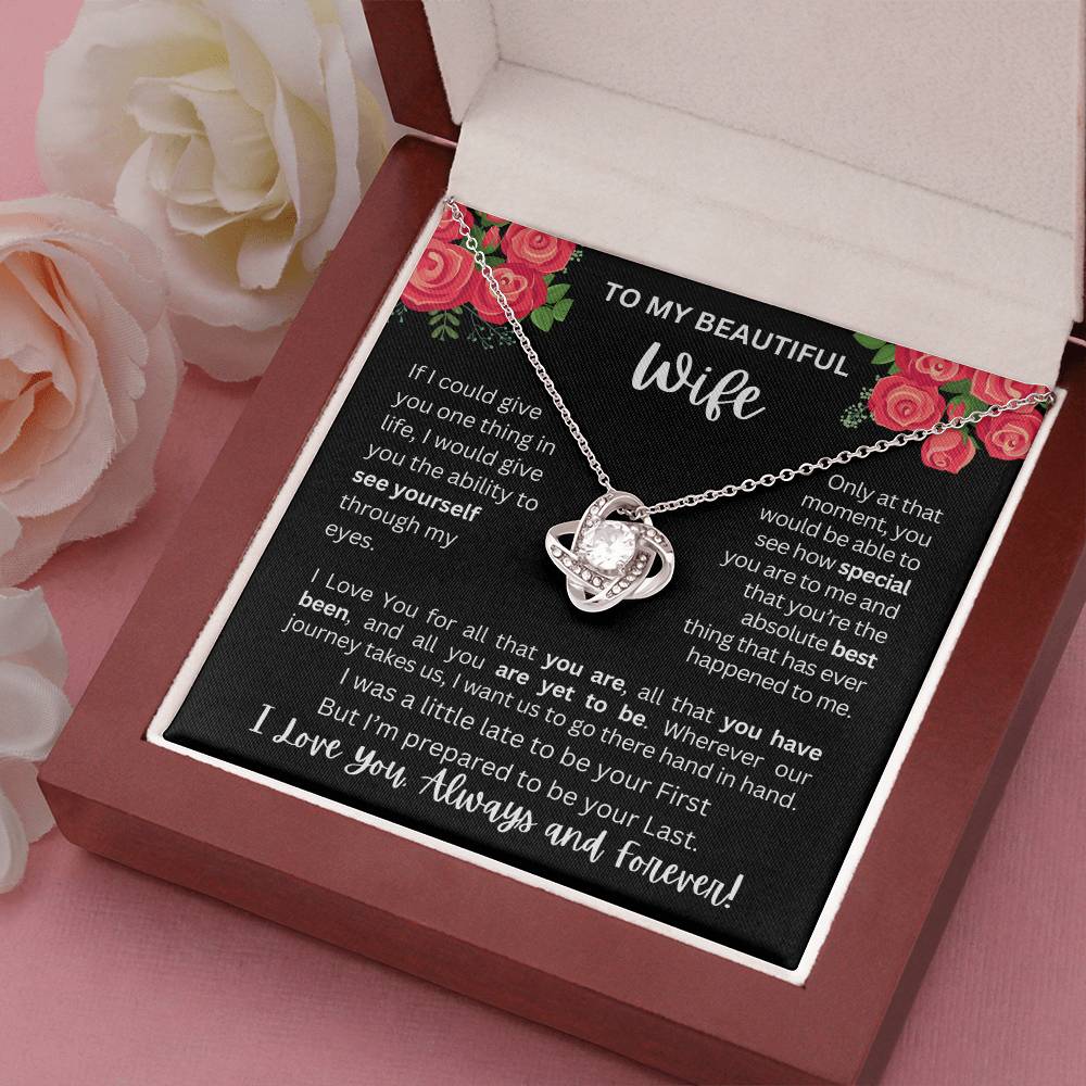 To My Wife | See Through My Eyes - Love Knot Necklace