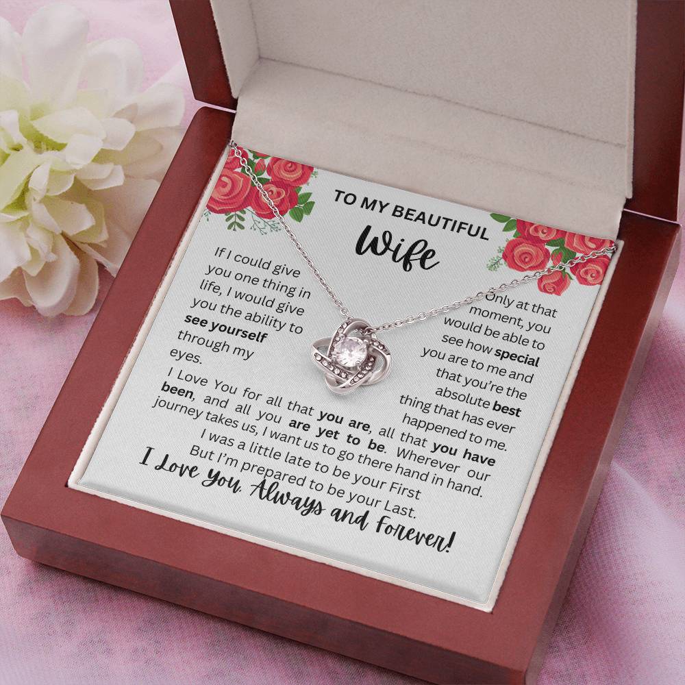 To My Wife | See Through My Eyes - Love Knot Necklace