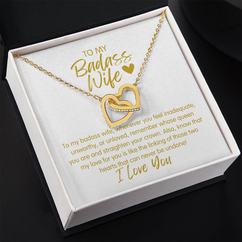 Badass Wife | The Queen - Interlocking Hearts Necklace