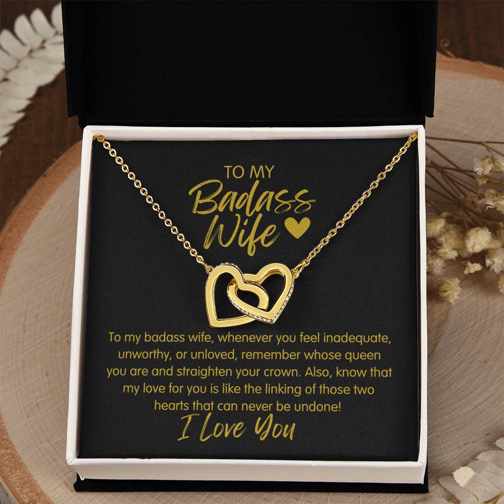 Badass Wife | The Queen - Interlocking Hearts Necklace