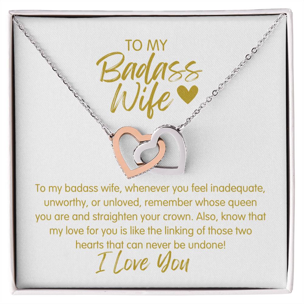 Badass Wife | The Queen - Interlocking Hearts Necklace