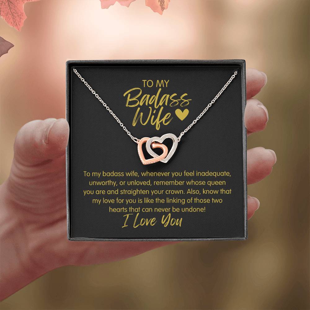 Badass Wife | The Queen - Interlocking Hearts Necklace