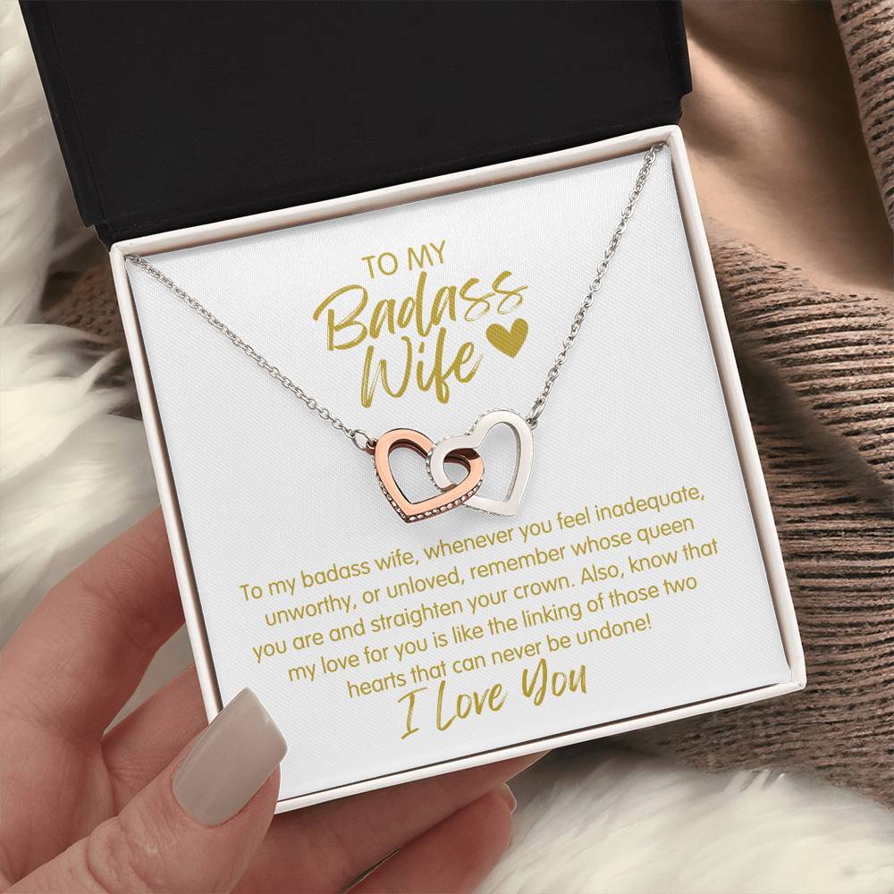Badass Wife | The Queen - Interlocking Hearts Necklace