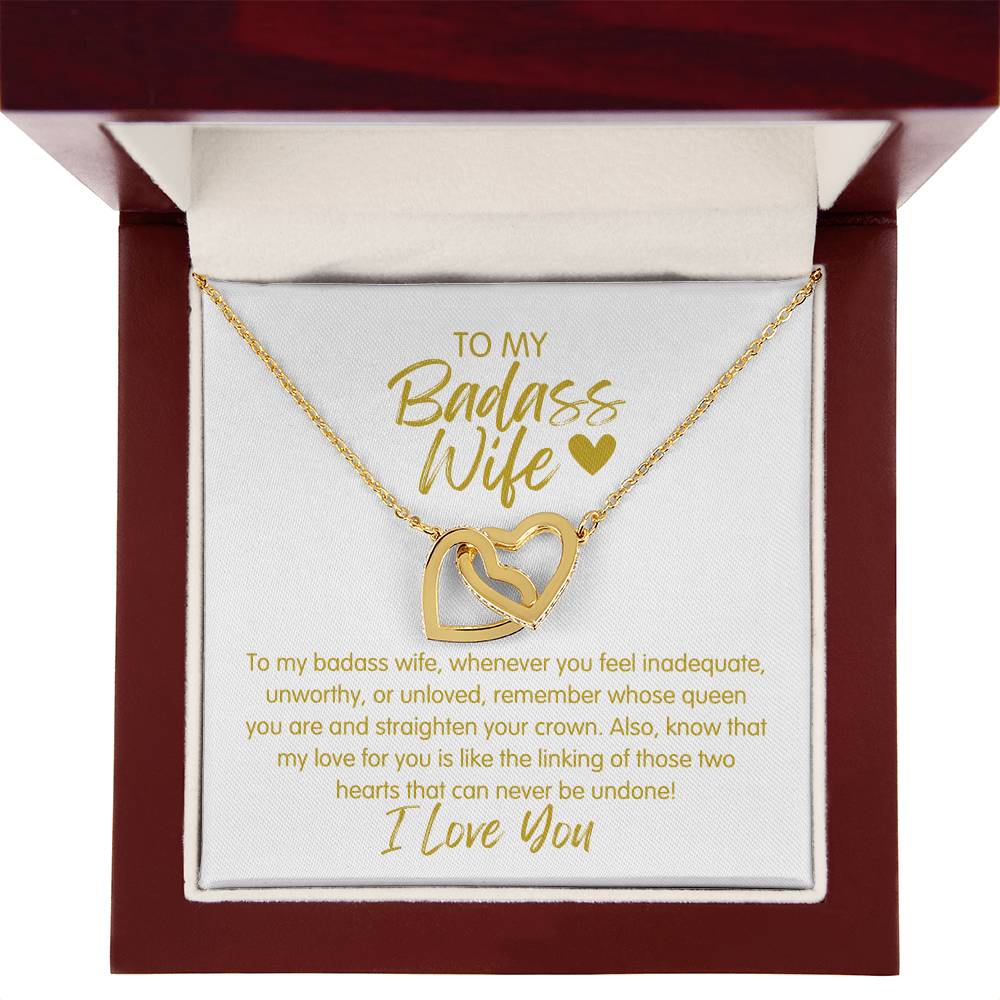 Badass Wife | The Queen - Interlocking Hearts Necklace