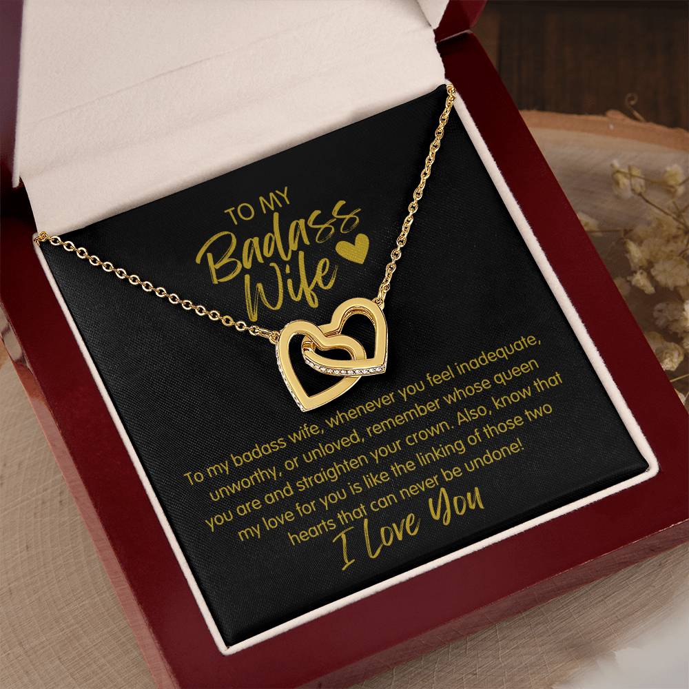 Badass Wife | The Queen - Interlocking Hearts Necklace