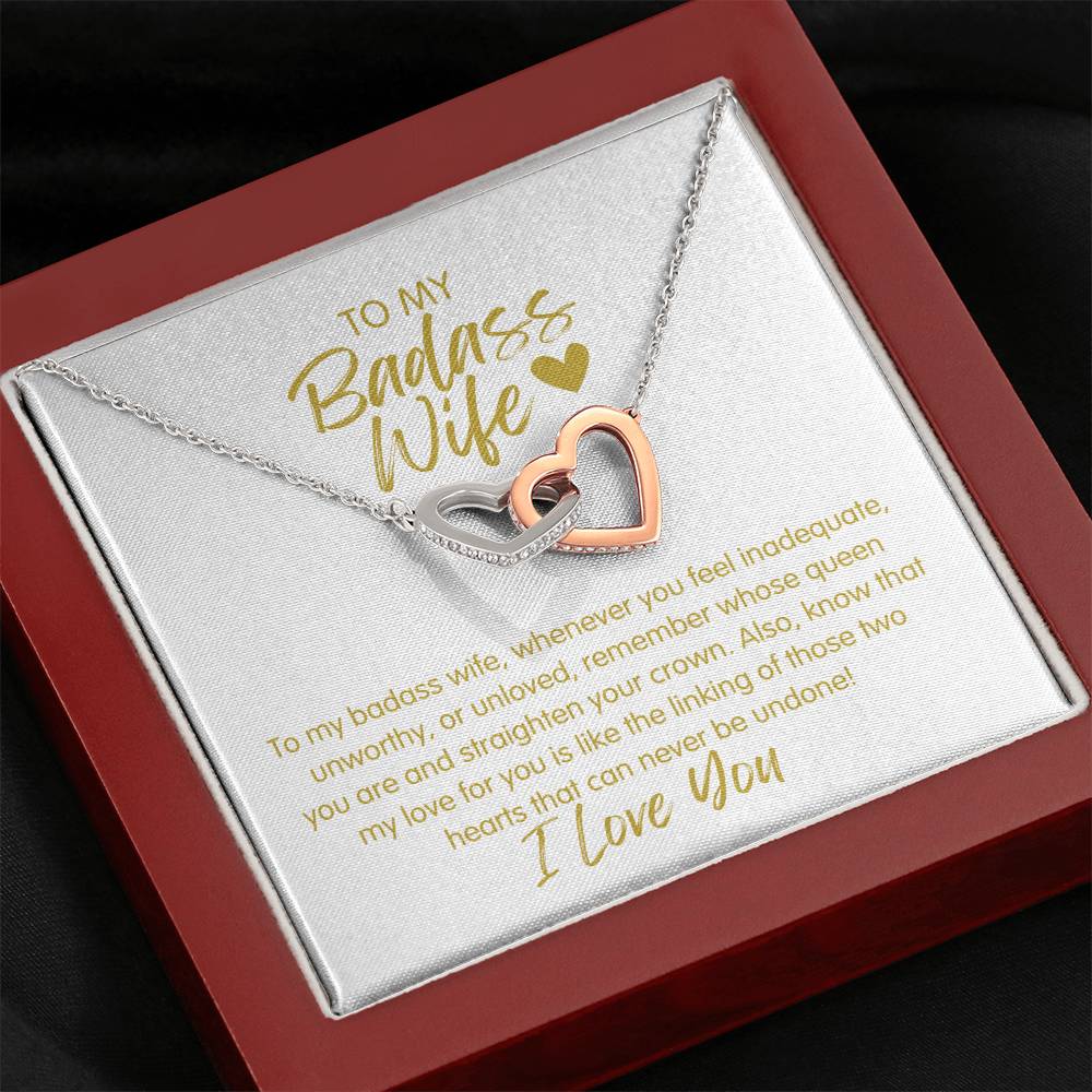 Badass Wife | The Queen - Interlocking Hearts Necklace