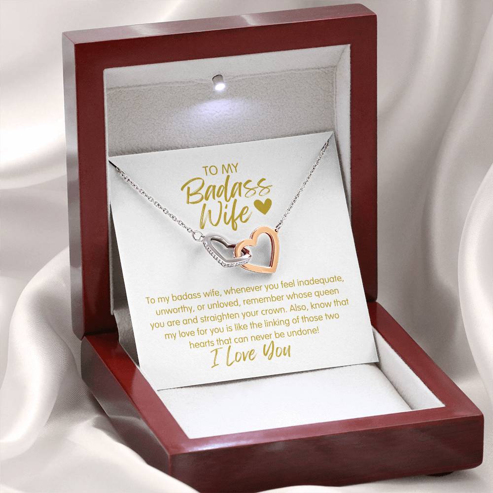 Badass Wife | The Queen - Interlocking Hearts Necklace