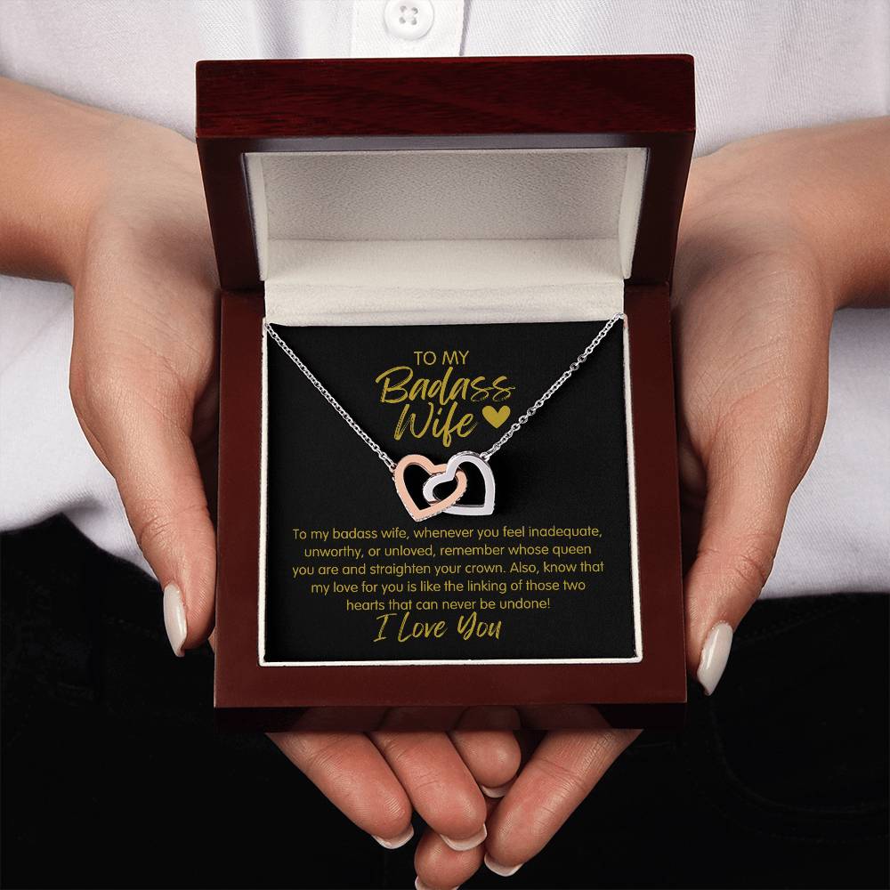 Badass Wife | The Queen - Interlocking Hearts Necklace
