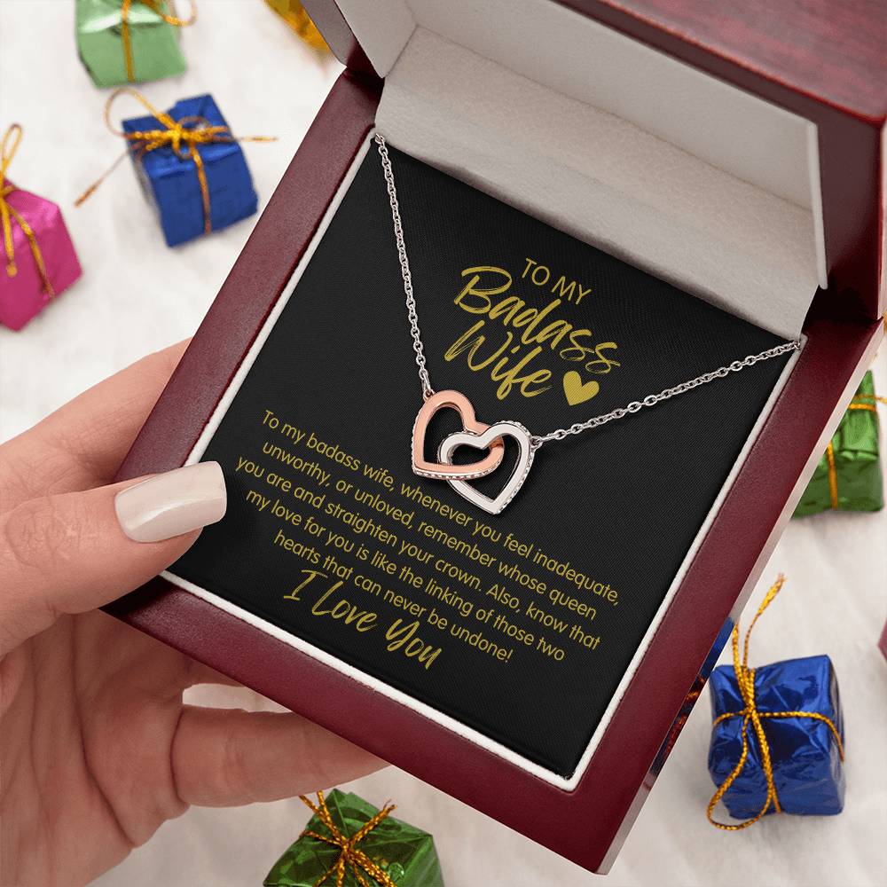 Badass Wife | The Queen - Interlocking Hearts Necklace