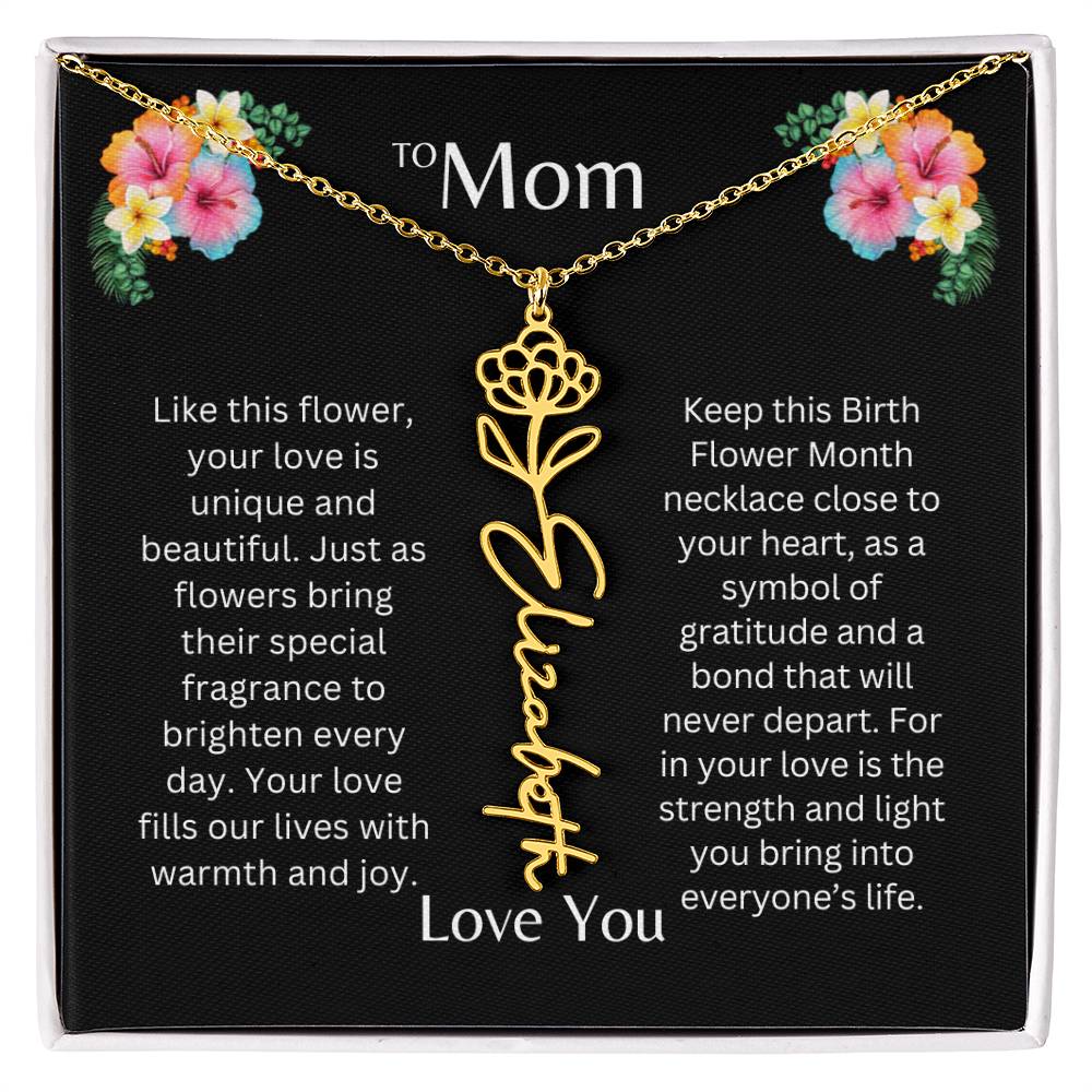 To Mom | Unique Love - Birth Flower Name Necklace