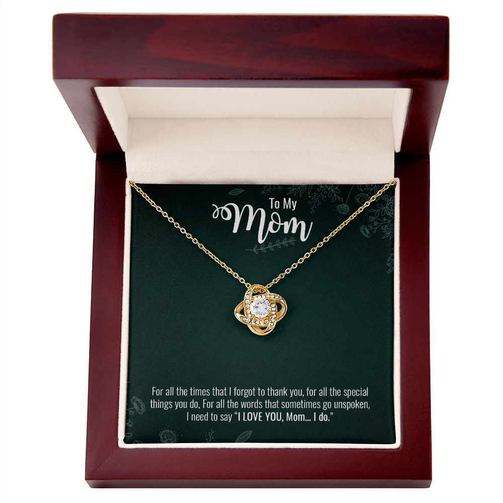 To My Mom | I Love You Mom - Love Knot Necklace