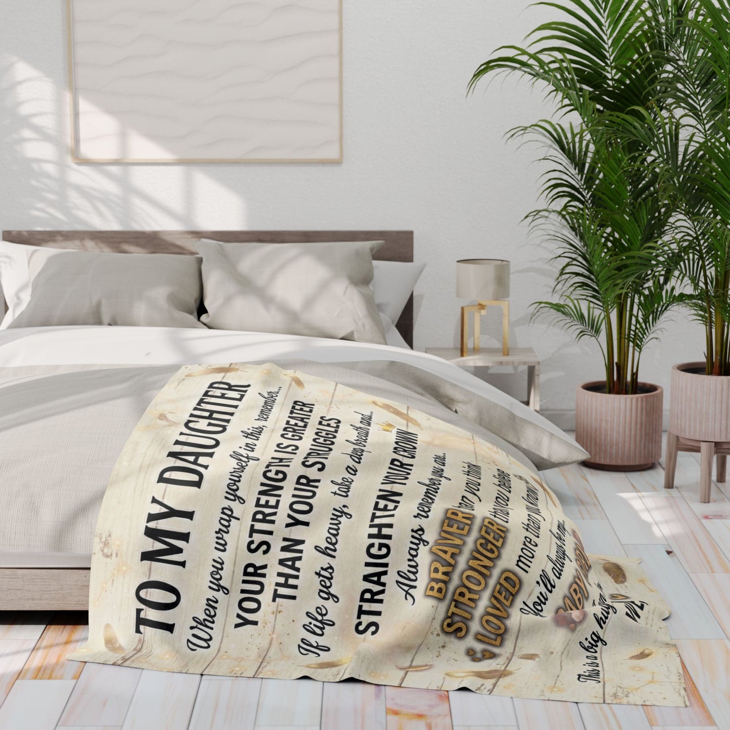 To My Daughter Fleece Blanket — Inspirational Mom Quote Keepsake