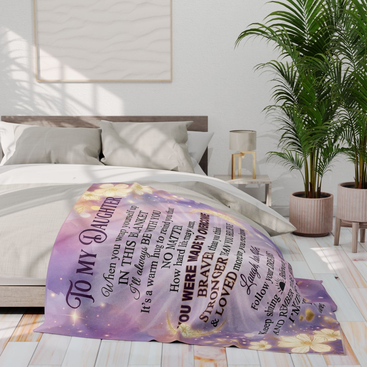 To My Daughter Fleece Blanket — Inspirational "I'm Proud of You" Keepsake