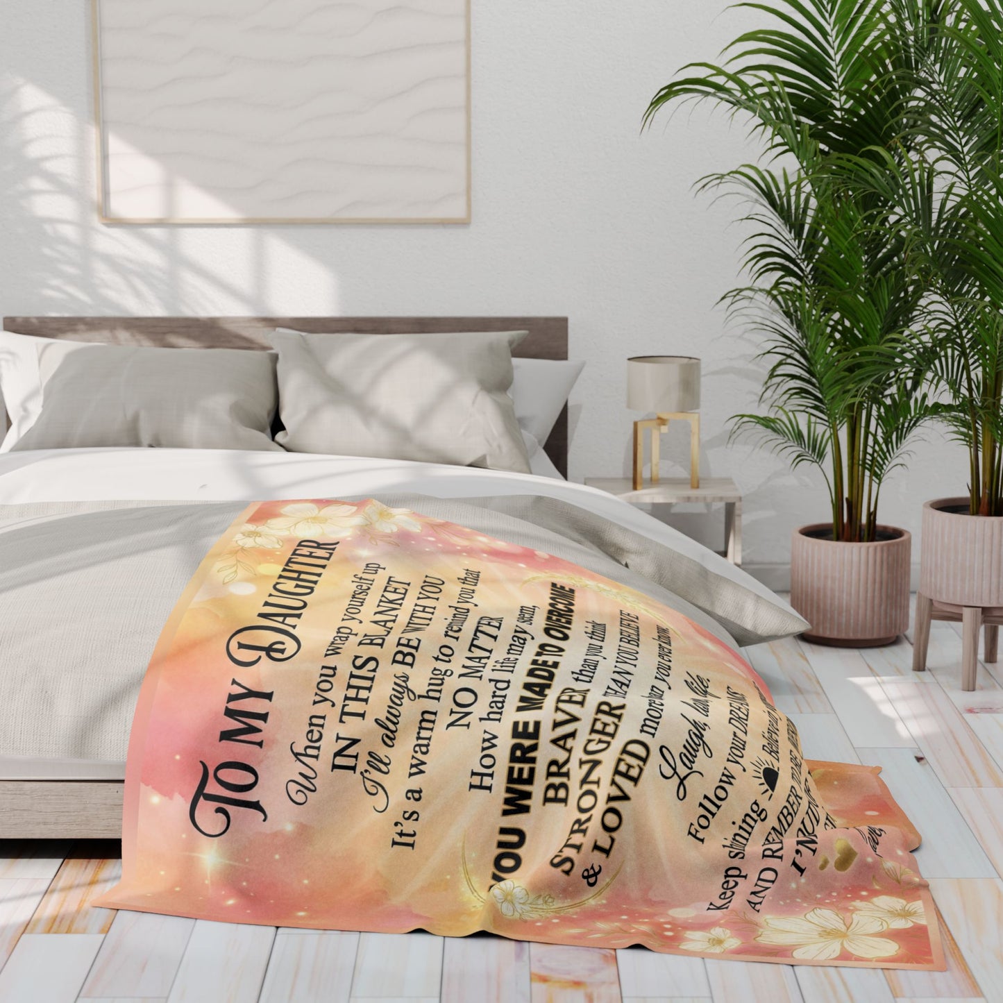 To My Daughter Fleece Blanket — Inspirational Mom Message, Cozy Gift for Daughter