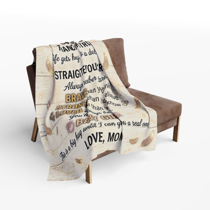 To My Daughter Fleece Blanket — Inspirational Mom Quote Keepsake