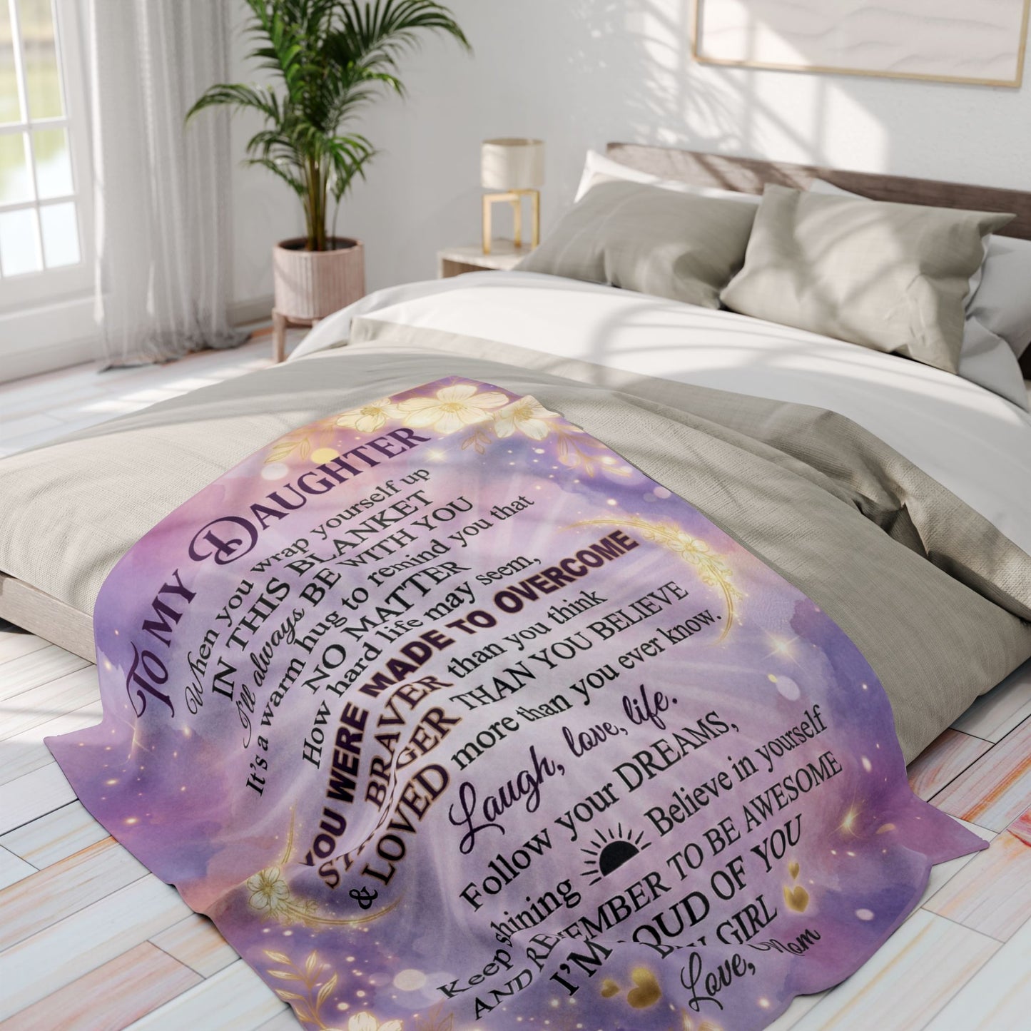 To My Daughter Fleece Blanket — Inspirational "I'm Proud of You" Keepsake