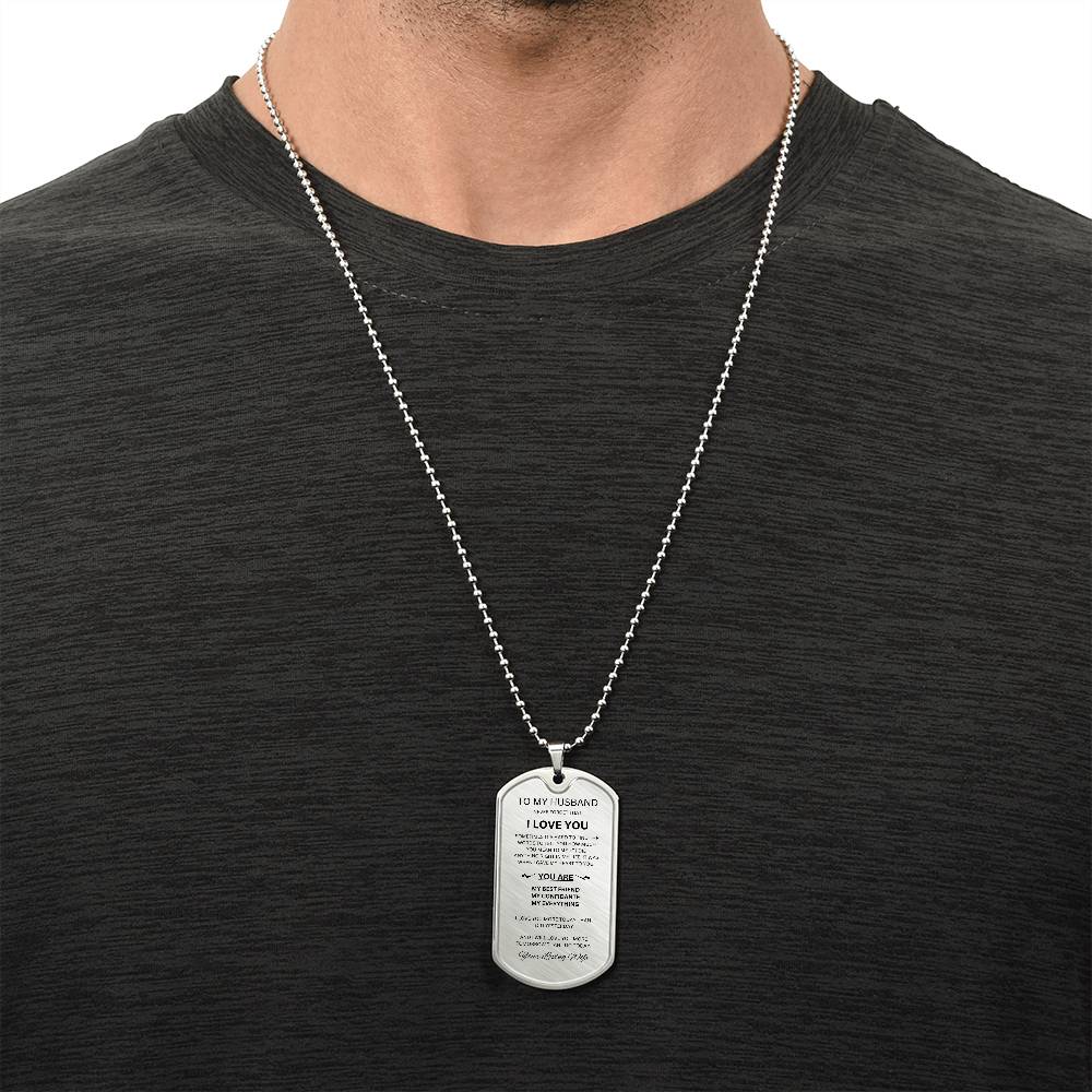 To My Husband | Dogtag Necklace