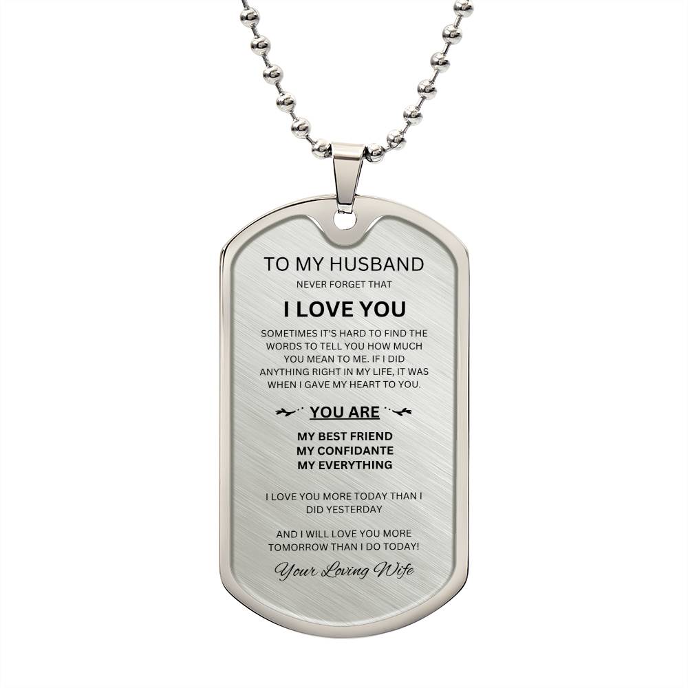 To My Husband | Dogtag Necklace