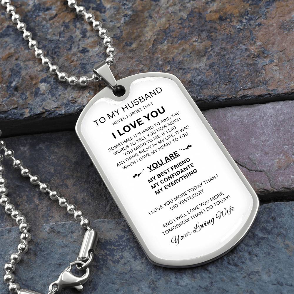 To My Husband | Dogtag Necklace