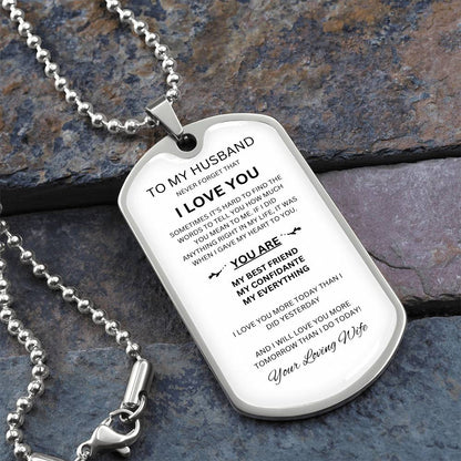To My Husband | Dogtag Necklace