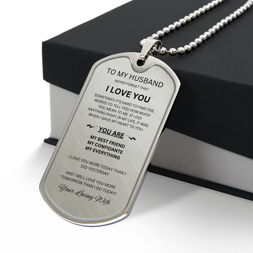 To My Husband | Dogtag Necklace