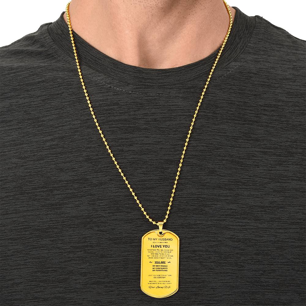 To My Husband | Dogtag Necklace