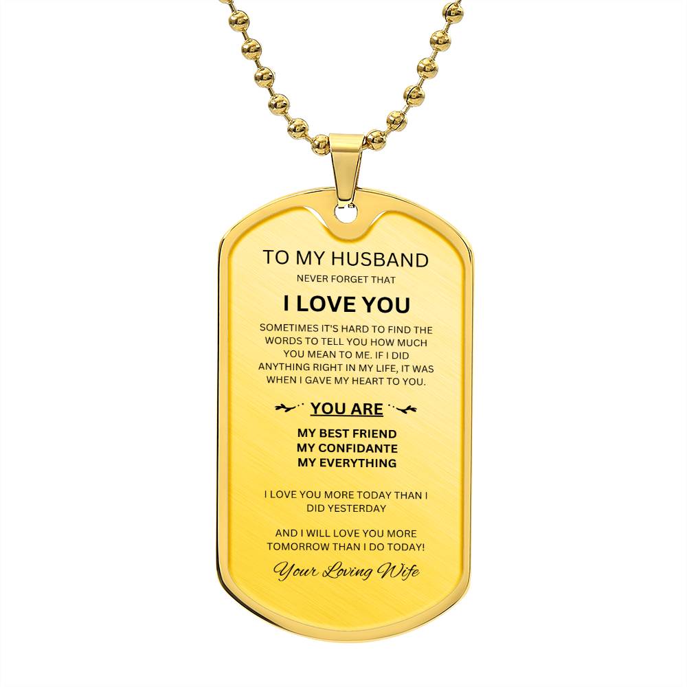 To My Husband | Dogtag Necklace