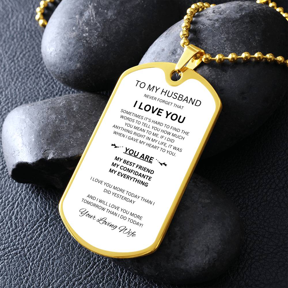 To My Husband | Dogtag Necklace