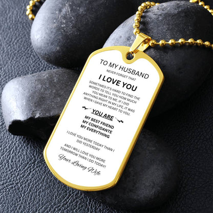 To My Husband | Dogtag Necklace
