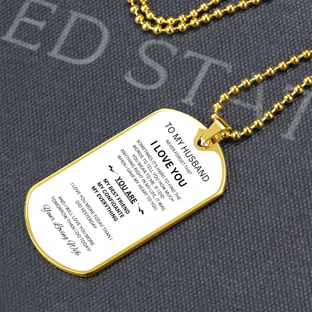 To My Husband | Dogtag Necklace