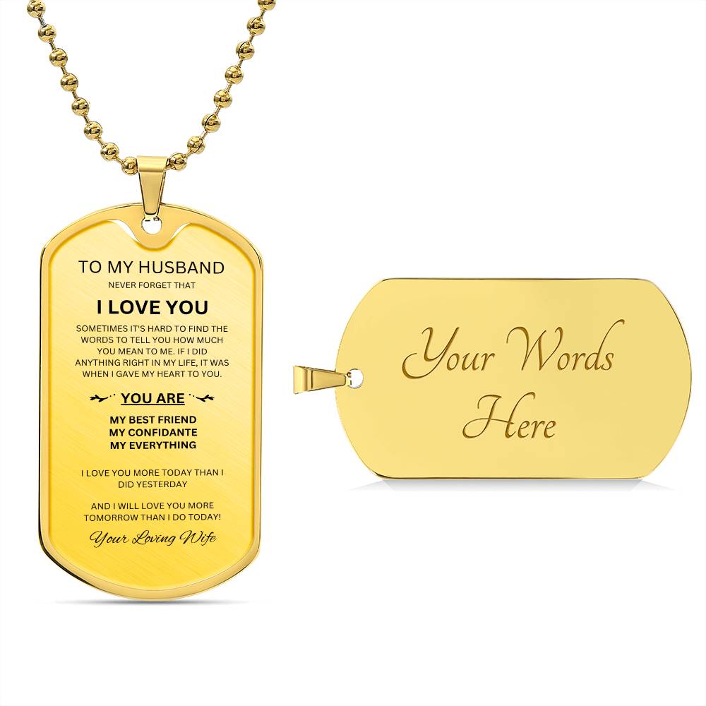 To My Husband | Dogtag Necklace