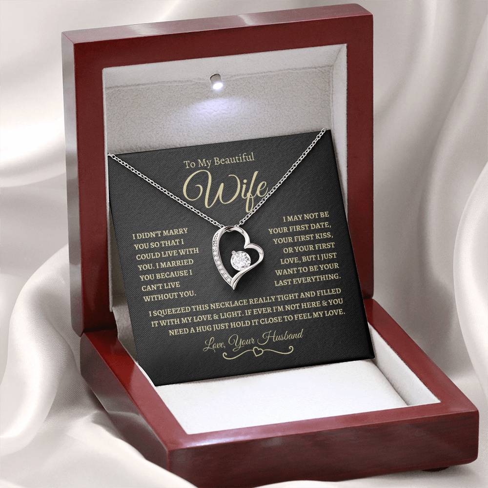 To My Beautiful Wife | Forever Love Necklace - BG