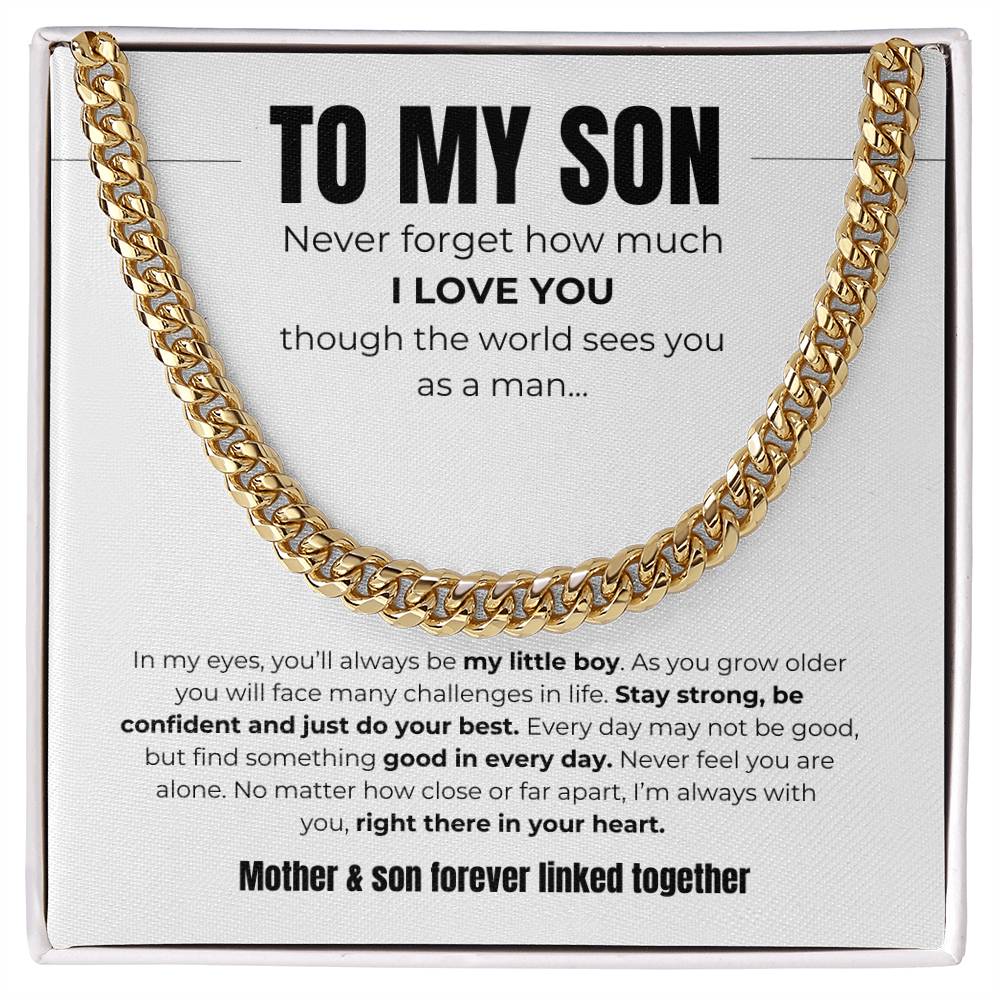 To My Son | Forever Linked Together | Cuban Link Chain