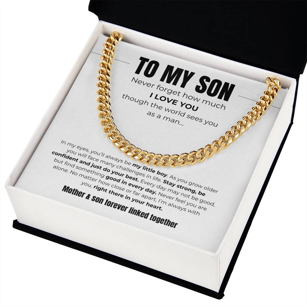 To My Son | Forever Linked Together | Cuban Link Chain