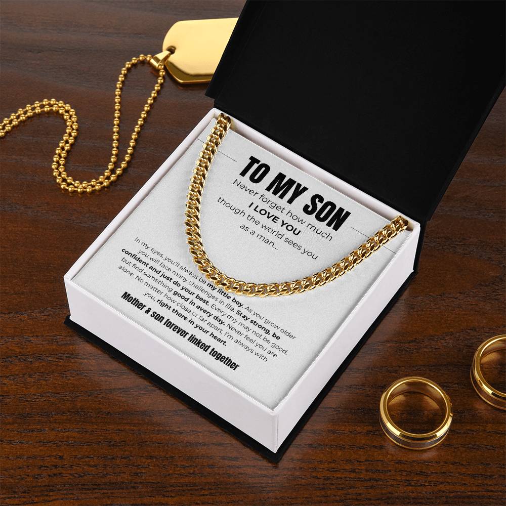 To My Son | Forever Linked Together | Cuban Link Chain