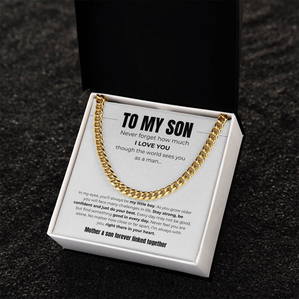 To My Son | Forever Linked Together | Cuban Link Chain