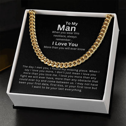 To My Man | My Missing Piece - Cuban Link Chain