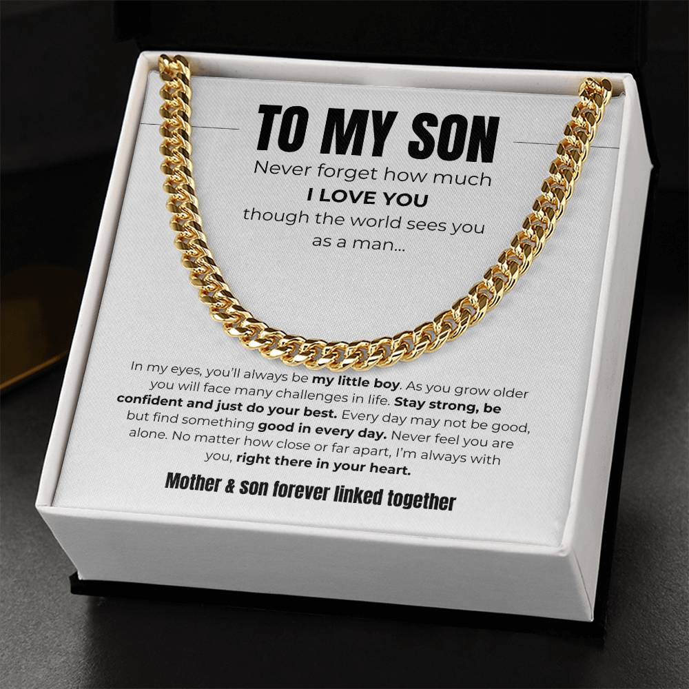 To My Son | Forever Linked Together | Cuban Link Chain