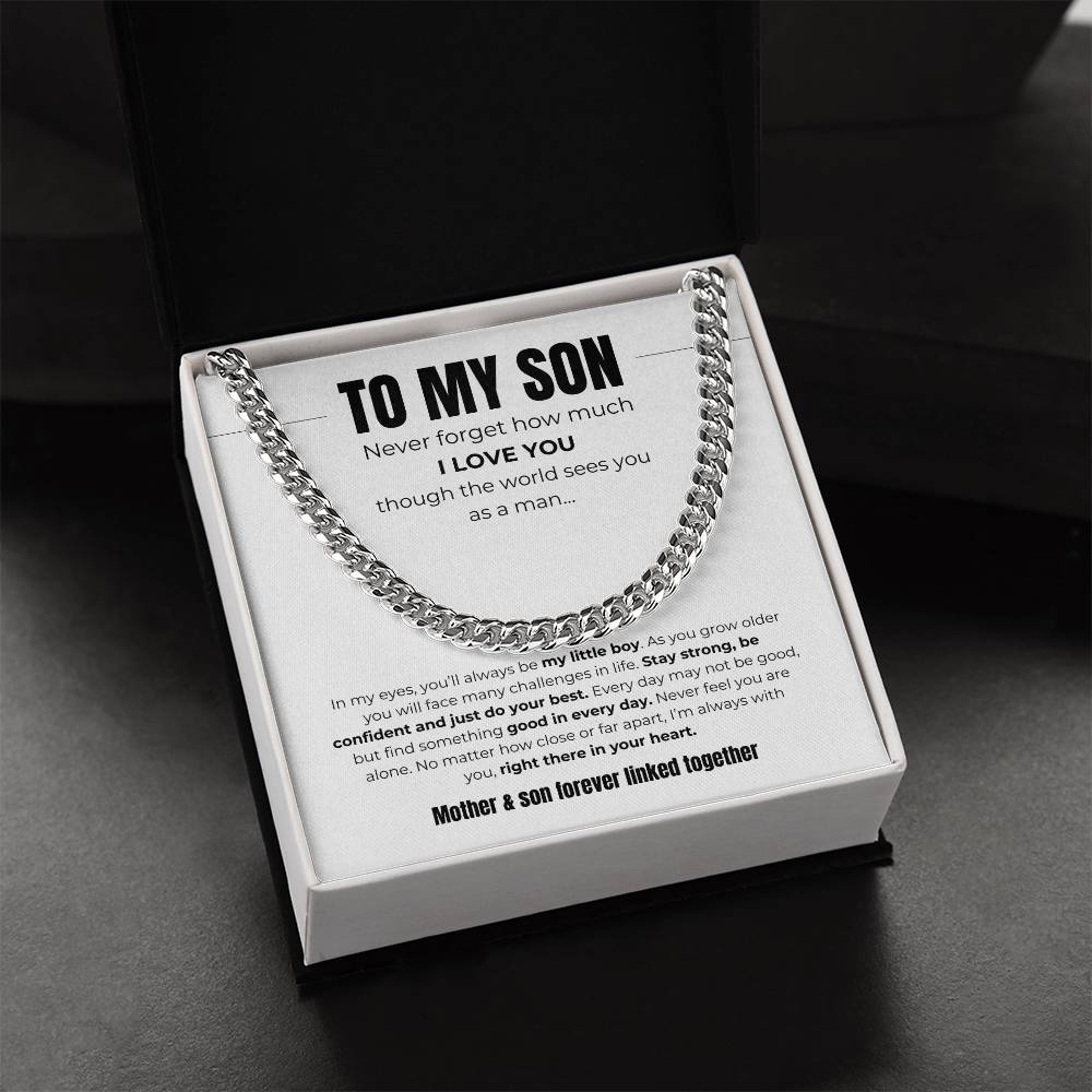 To My Son | Forever Linked Together | Cuban Link Chain